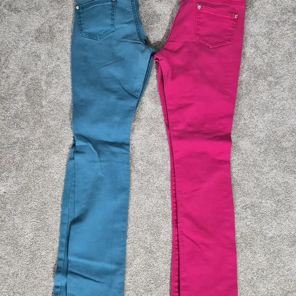 Rue21 Jeans in Teal and Hot Pink with Distressed Knees - Picture 2 of 5